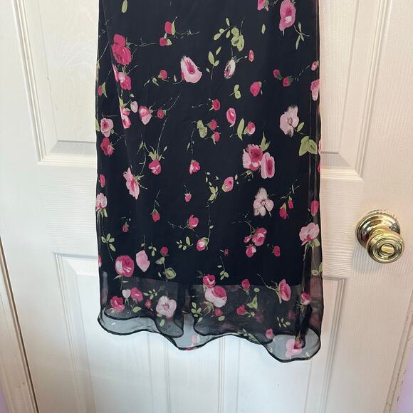 City Triangles Y2K Style Floral Midi Dress Size 5 Cocktail Romantic Sheer - Picture 5 of 5